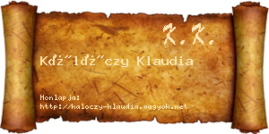 Kálóczy Klaudia névjegykártya
