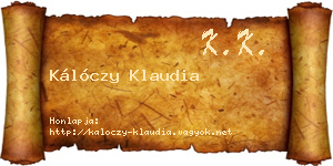 Kálóczy Klaudia névjegykártya