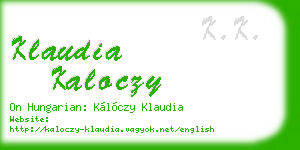 klaudia kaloczy business card